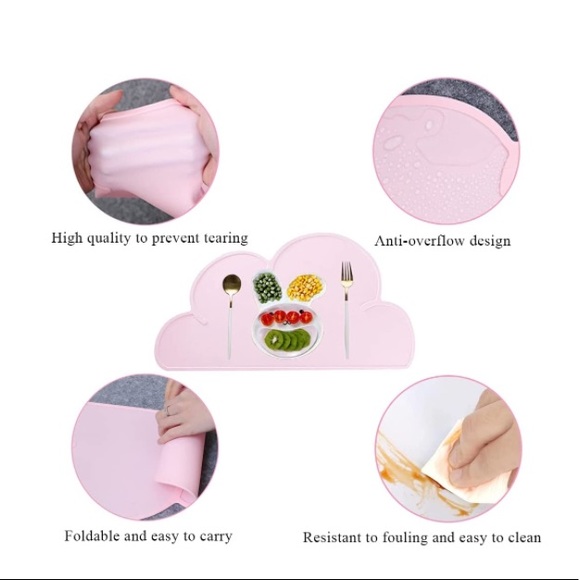 COFHOM Silicone Tablemats, Kids Placemats Baby Placemats Set That Stick (3 Pack) - Picture 5 of 6